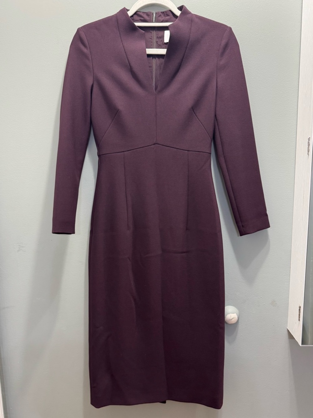 Boss Plum Long-Sleeve Sheath Dress